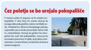 OBVESTILO O SANACIJI PLATOJA PRI MRLIŠKIH VEŽICAH IN GRADNJI KOLUMBARIJA